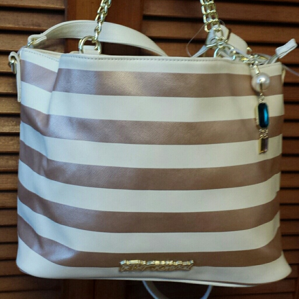 Betsy Johnson NWT Striped Tulip Tote